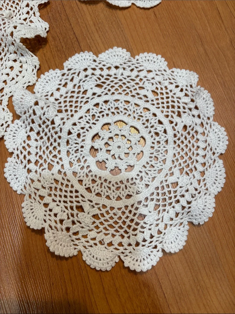Vintage White Cotton Lace Tea Coaster (9 Pcs) Set